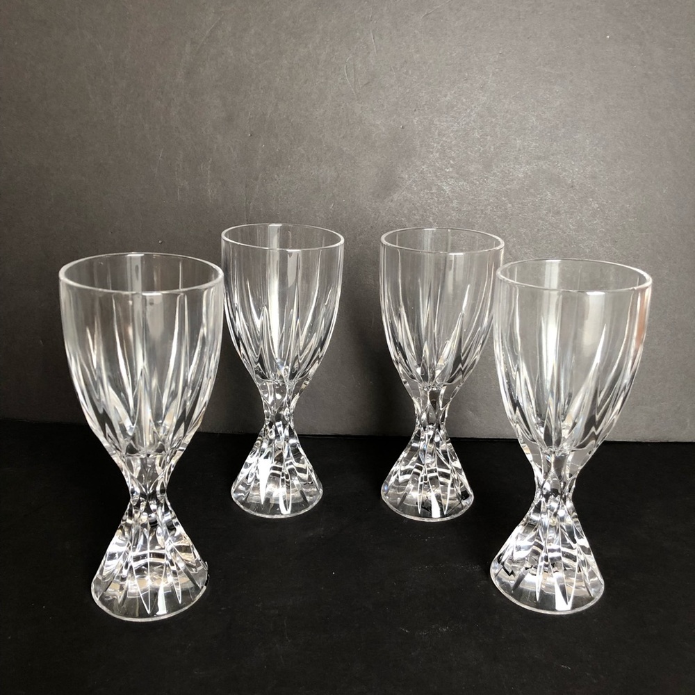 New Mikasa Park Lane Crystal Wine Glasses Goblet 7'' H x 3" W Set of 4